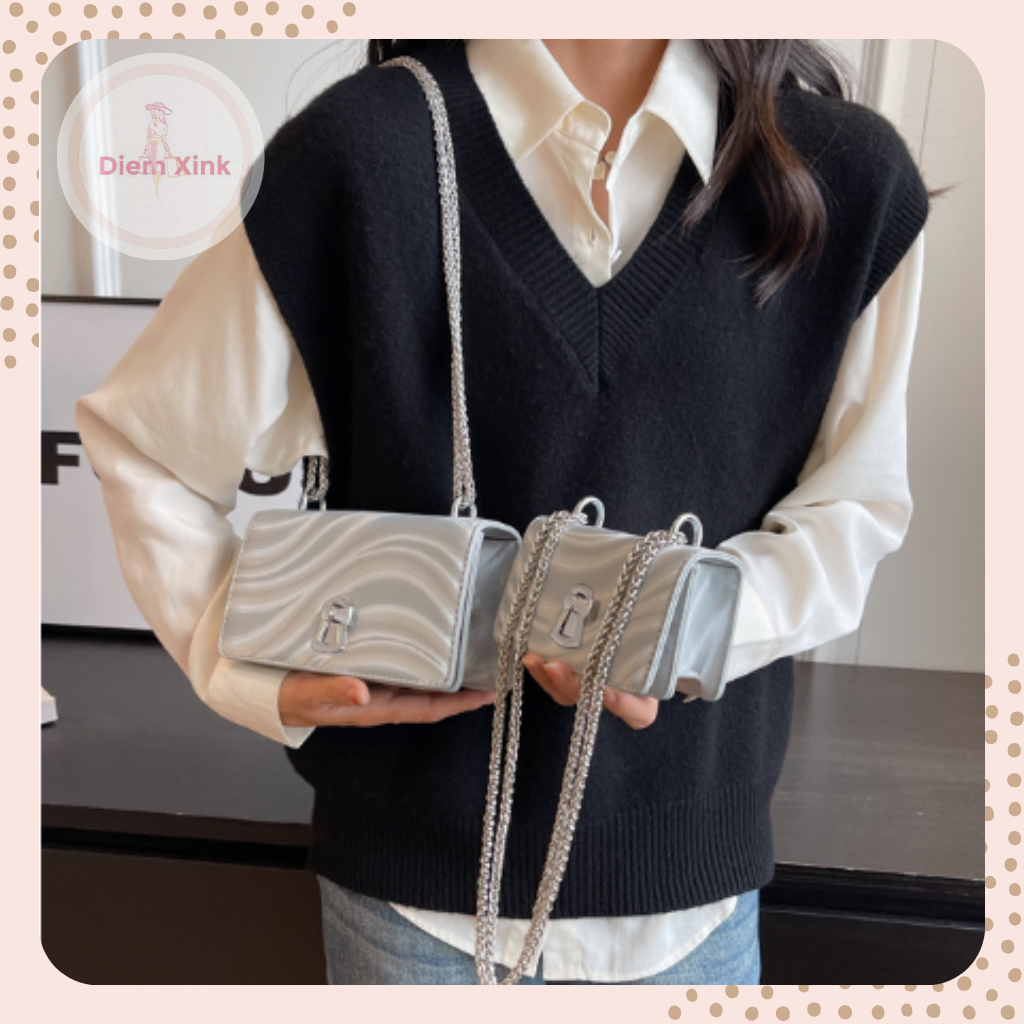 Túi Xách Nữ 2 Size 13 và 18 Cm, Túi Đeo Vai Đeo Chéo Phong Cách Hàn Quốc Xinh Xắn Đi Chơi Chụp Hình Hàng Quảng Châu