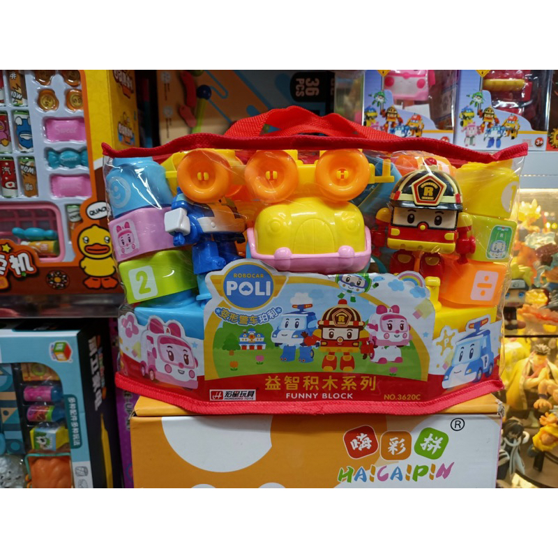 3620 - Bộ Đồ Chơi Xếp Hình 34 Chi Tiết Robocar Poli Chọn Màu Ngẫu Nhiên