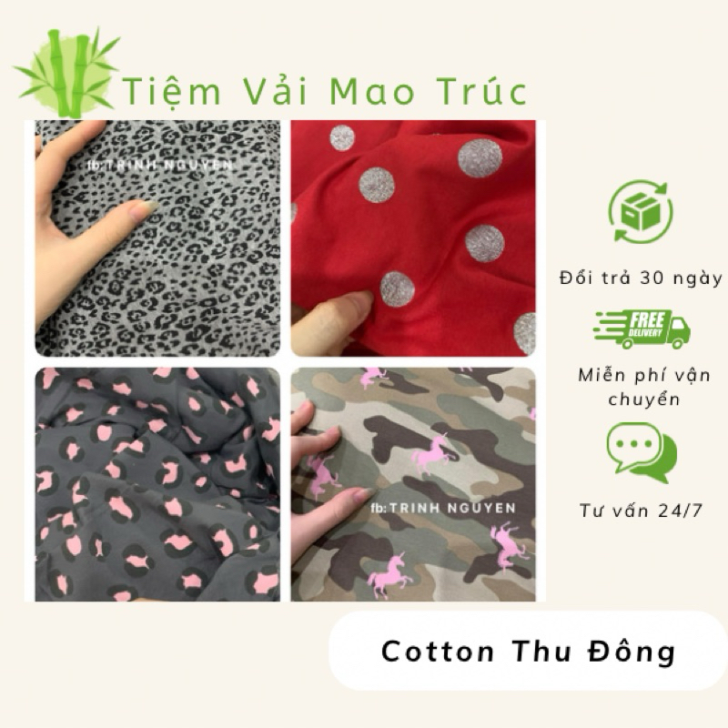 Vải cotton thu đông Xuất Dư giãn 4 chiều