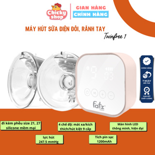 Máy hút sữa điện đôi rảnh tay Twinfree 1 FATZBABY FB1301TG 4 chế độ mát xa