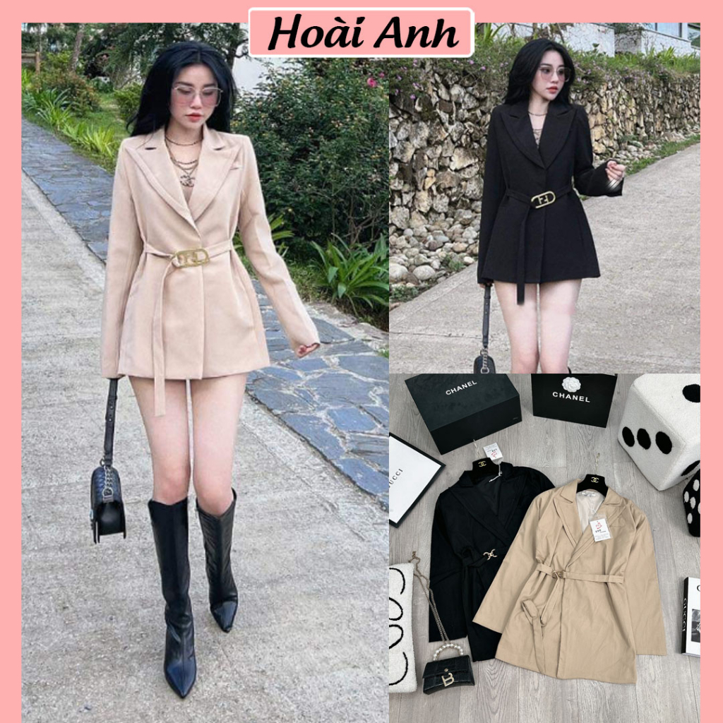 Áo Khoác Nữ Áo Vest Có Dây Đai Điều Chỉnh Ở Eo Freesize