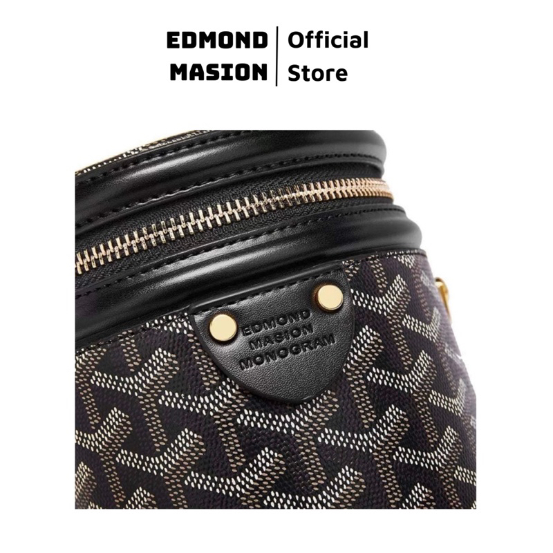 Túi Hộp Trống Cannes EDMOND MASION Monogram đựng vừa điện thoại size 15cm