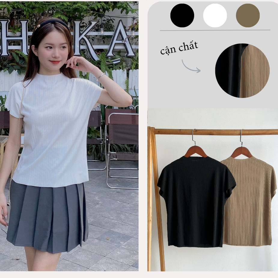 Áo thun gân lạnh tay dơi cổ leo Sammyhouse - mã Ao6917