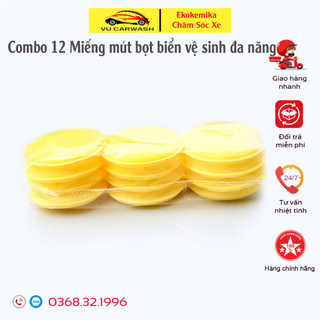 Combo 12 mút dưỡng da, nhựa taplo, mút đánh wax sơn xe ô tô - xe máy