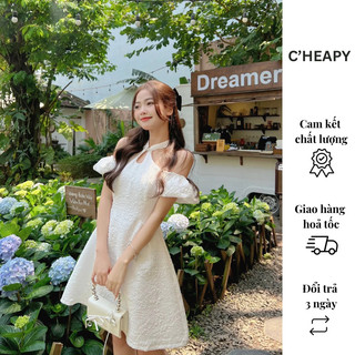 Đầm trễ vai dự tiệc cổ yếm Almira (tặng cài nơ) 💓CHEAPY STORE 💓 FREESHIP💓 mặc dự tiệc, sinh nhật, kỉ yếu