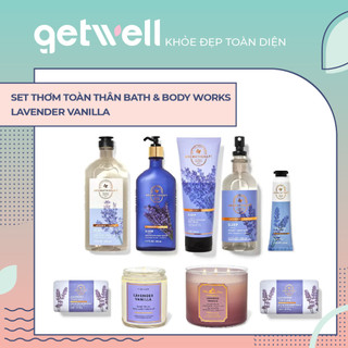 Set Xịt Tinh Dầu Sữa Tắm Sữa Dưỡng thể Kem Nến Thơm Phòng Bath & Body Works Aromatherapy - SLEEP LAVENDER VANILLA