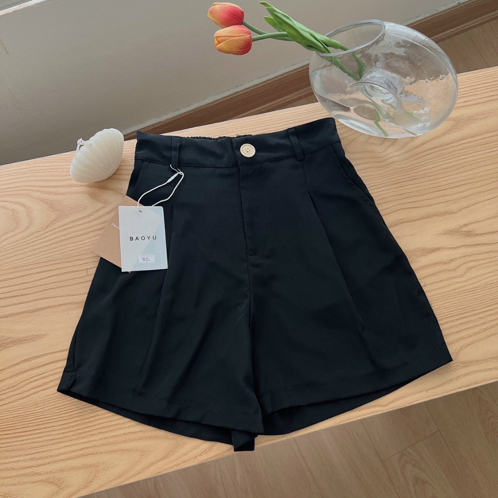 SP 47  Quần sooc trơn cạp chun sau