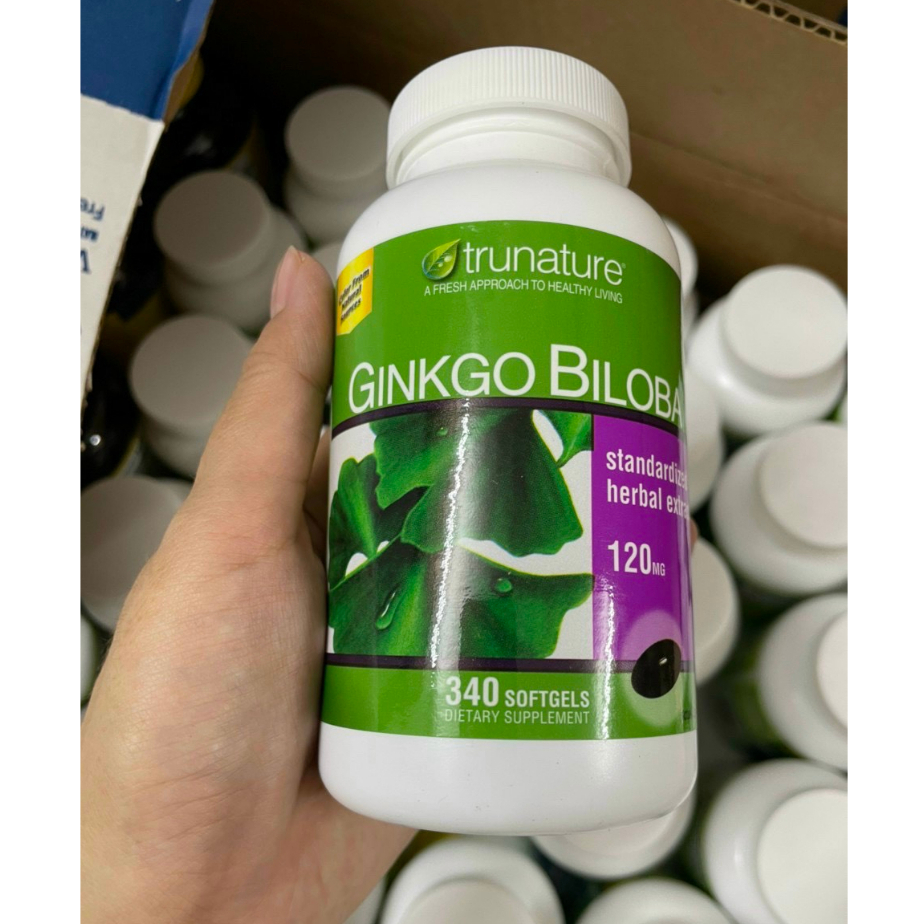 Ginkgo 340 viên, ginkgo biloba viên uống bổ não mỹ Trunature