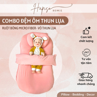 Combo Đệm Ôm Sơ Sinh Thun Lụa Hapiso