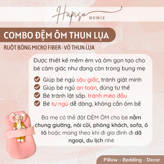 Combo Đệm Ôm Sơ Sinh Thun Lụa Hapiso