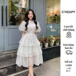 Đầm công chúa cổ sen đính nơ 💓CHEAPY STORE 💓 FREESHIP💓 mặc sinh nhật, dự tiệc, kỉ yếu