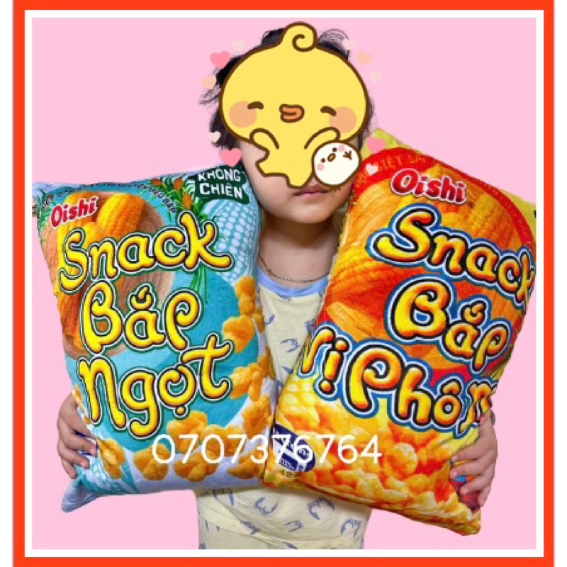 ⭕️⭕️GỐI ÔM GẤU BÔNG HÌNH BÁNH SNACK-BÁNH MÌ-MÌ GÓI Xinh Xắn CHO BÉ YÊU-Chất Liệu Vải 3D AN TOÀN CHO BÉ