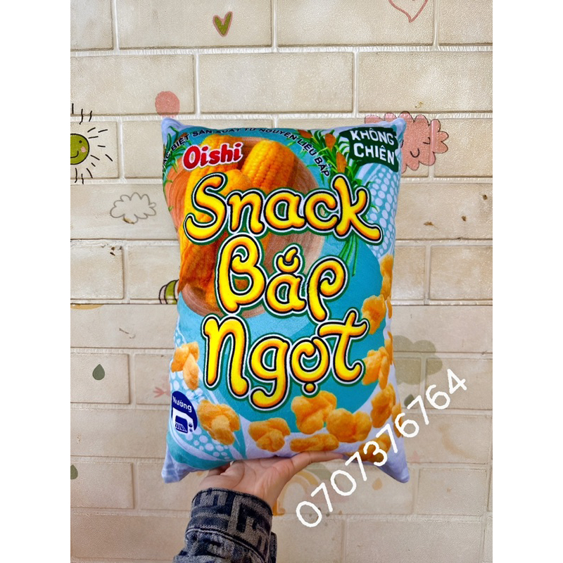 ⭕️⭕️GỐI ÔM GẤU BÔNG HÌNH BÁNH SNACK-BÁNH MÌ-MÌ GÓI Xinh Xắn CHO BÉ YÊU-Chất Liệu Vải 3D AN TOÀN CHO BÉ