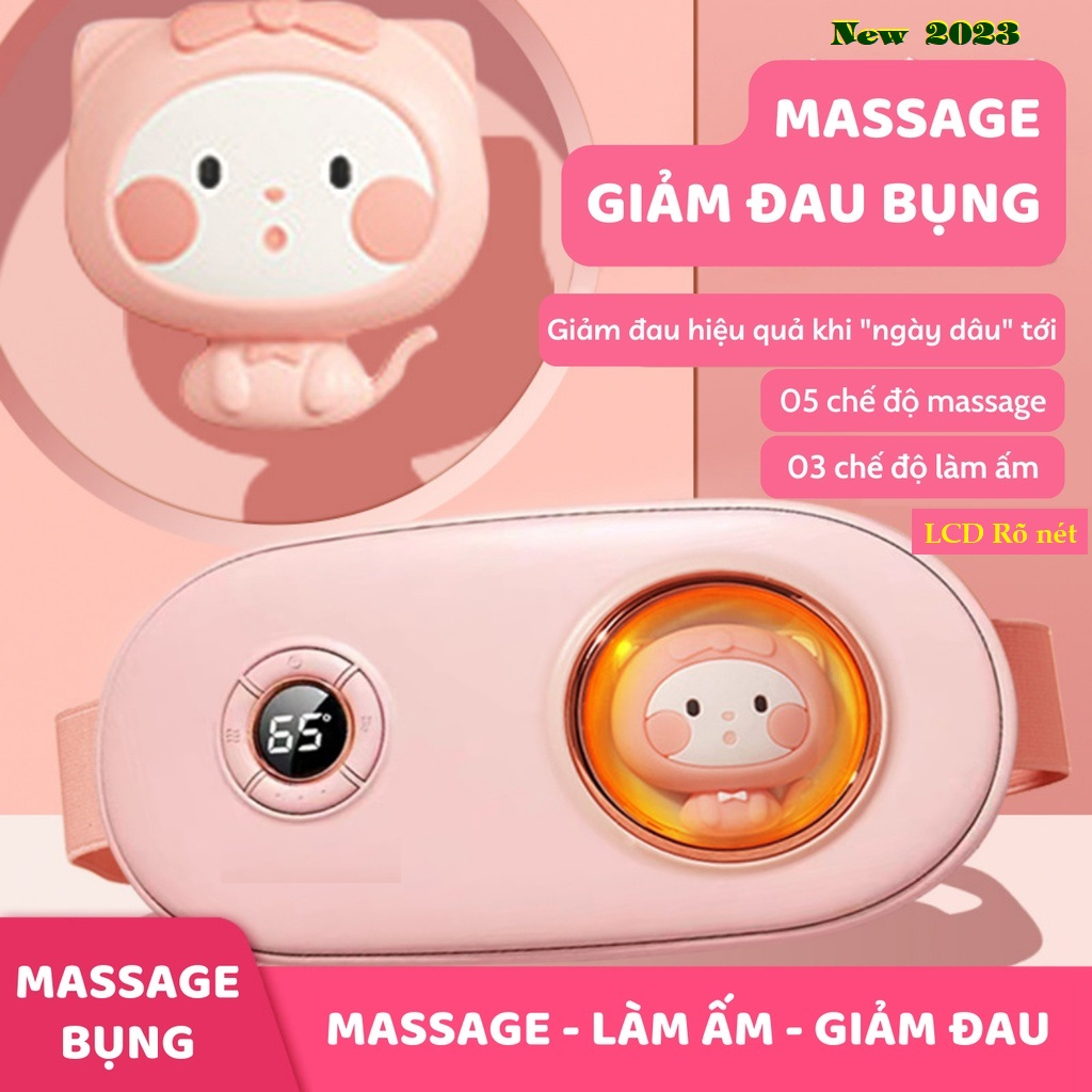 Massage bụng kinh, đai chườm bụng giảm đau mát xa cho phụ nữ khi đến kì, hỗ trợ làm ấm giảm đau lưng