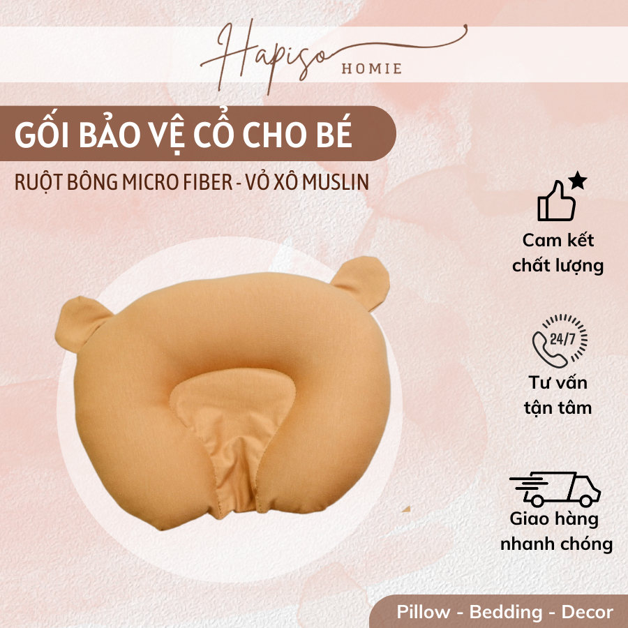 Gối Bảo Vệ Cổ Cho Bé - Thun Lụa