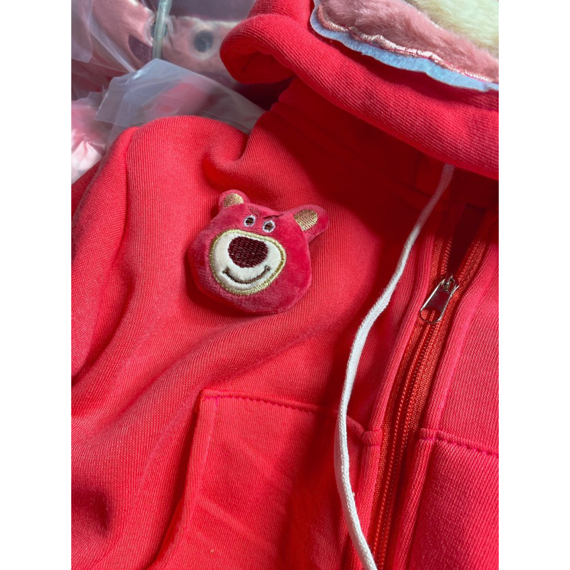 Áo khoác nỉ gấu dâu cho bé gái