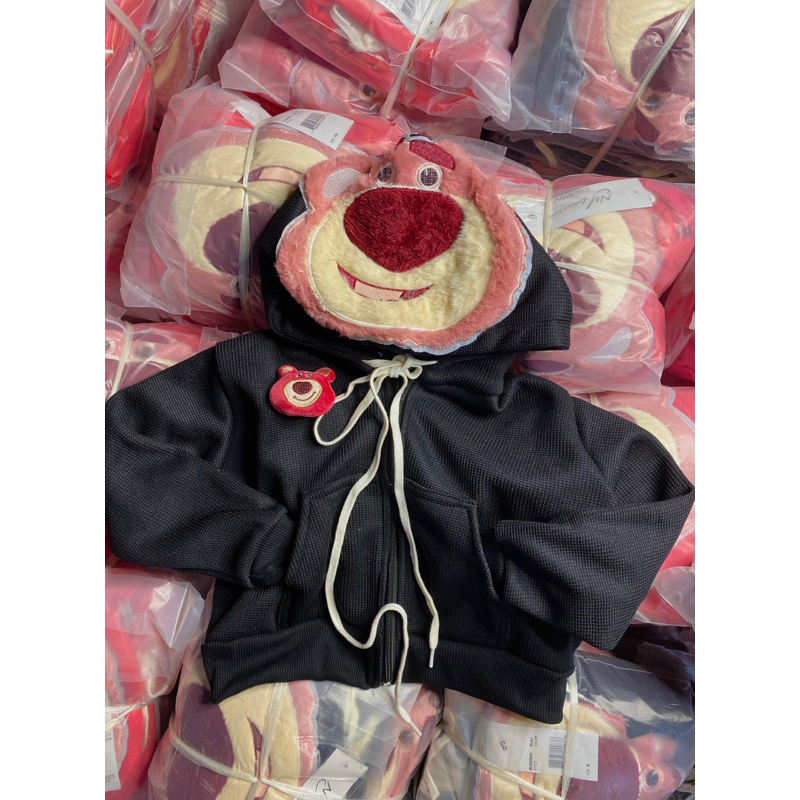 Áo khoác nỉ gấu dâu cho bé gái