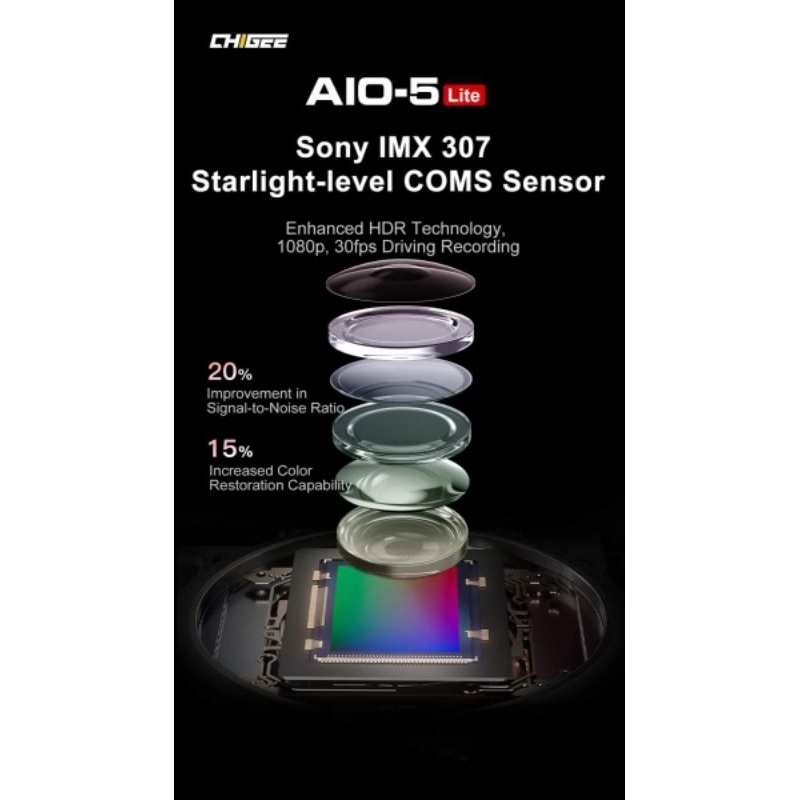 Camera Hành Trình Chigee AIO-5 Lite - Tích hợp Carplay và TPMS - Có Chống Rung