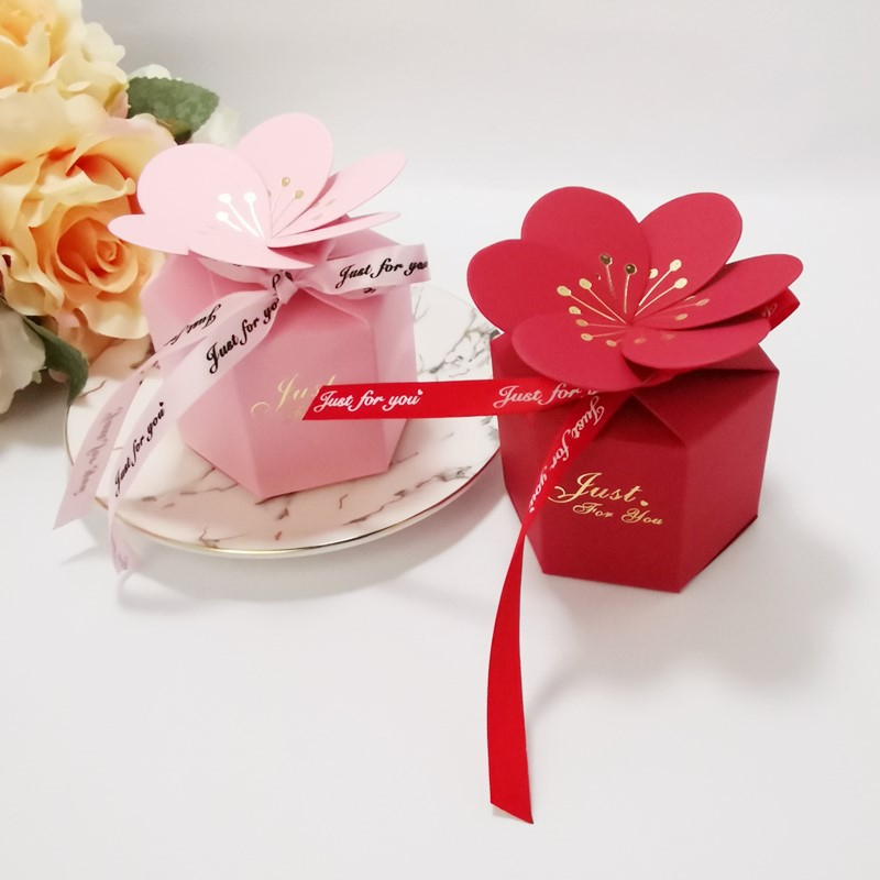 Hộp quà lục giác kèm ruy băng just for you