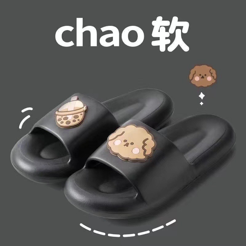 Dép nữ quai ngang đi trong nhà hình Gấu Trà Sữa dày dặn