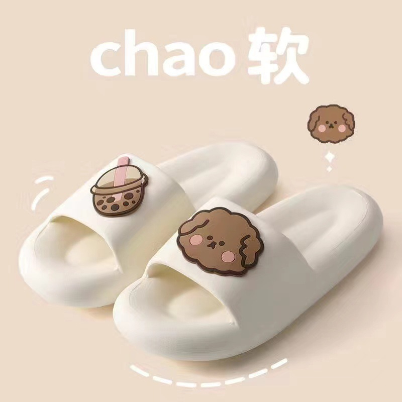 Dép nữ quai ngang đi trong nhà hình Gấu Trà Sữa dày dặn