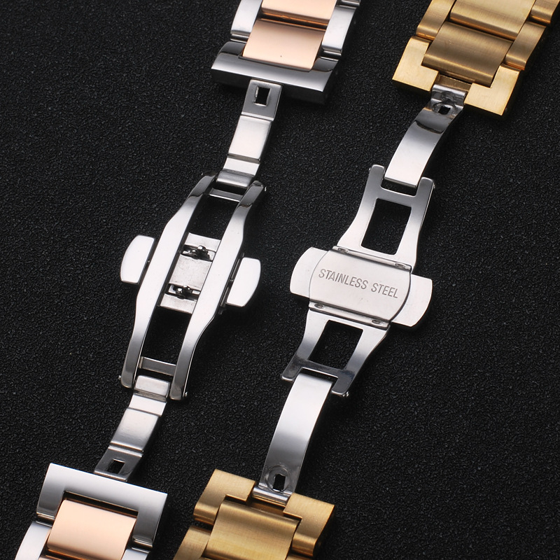 Dây đồng hồ kim loại đúc đặc ngàm nối cong chốt thông minh size 14mm 16mm 18mm 20mm 22mm 24mm 20 22 mm dây thép không rỉ