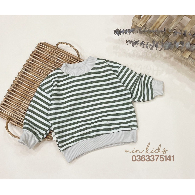 Áo dài tay dáng rộng phong cách Hàn Quốc cho bé trai, bé gái