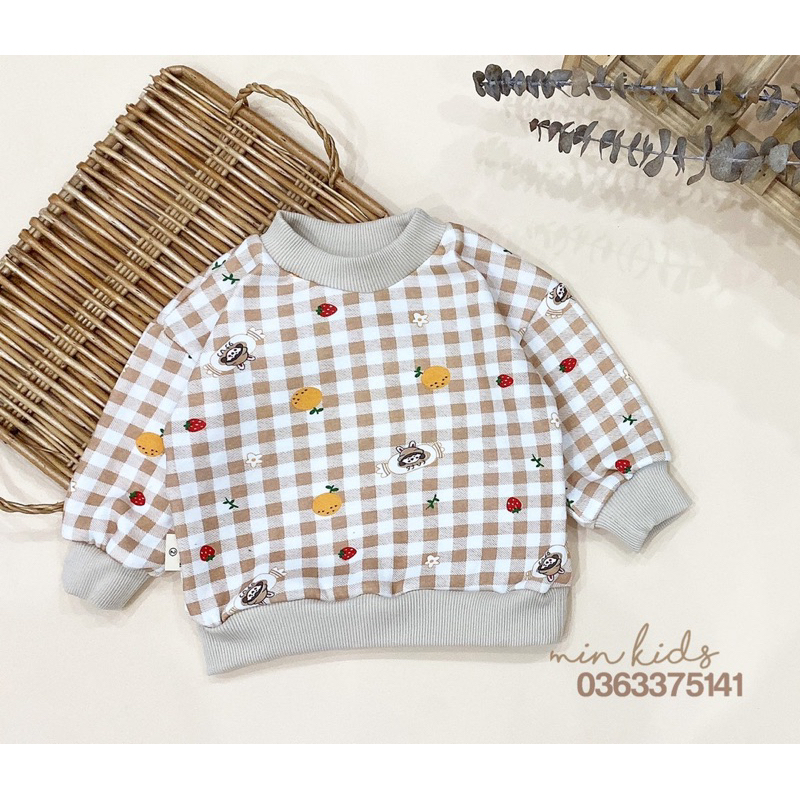 Áo dài tay dáng rộng phong cách Hàn Quốc cho bé trai, bé gái