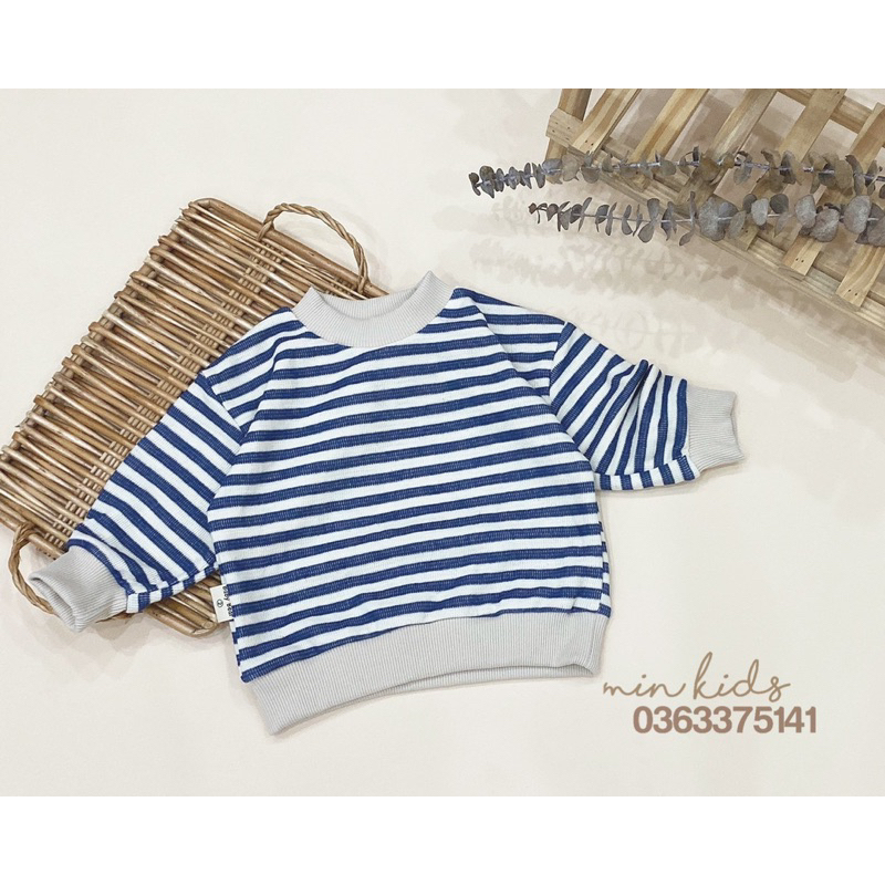 Áo dài tay dáng rộng phong cách Hàn Quốc cho bé trai, bé gái