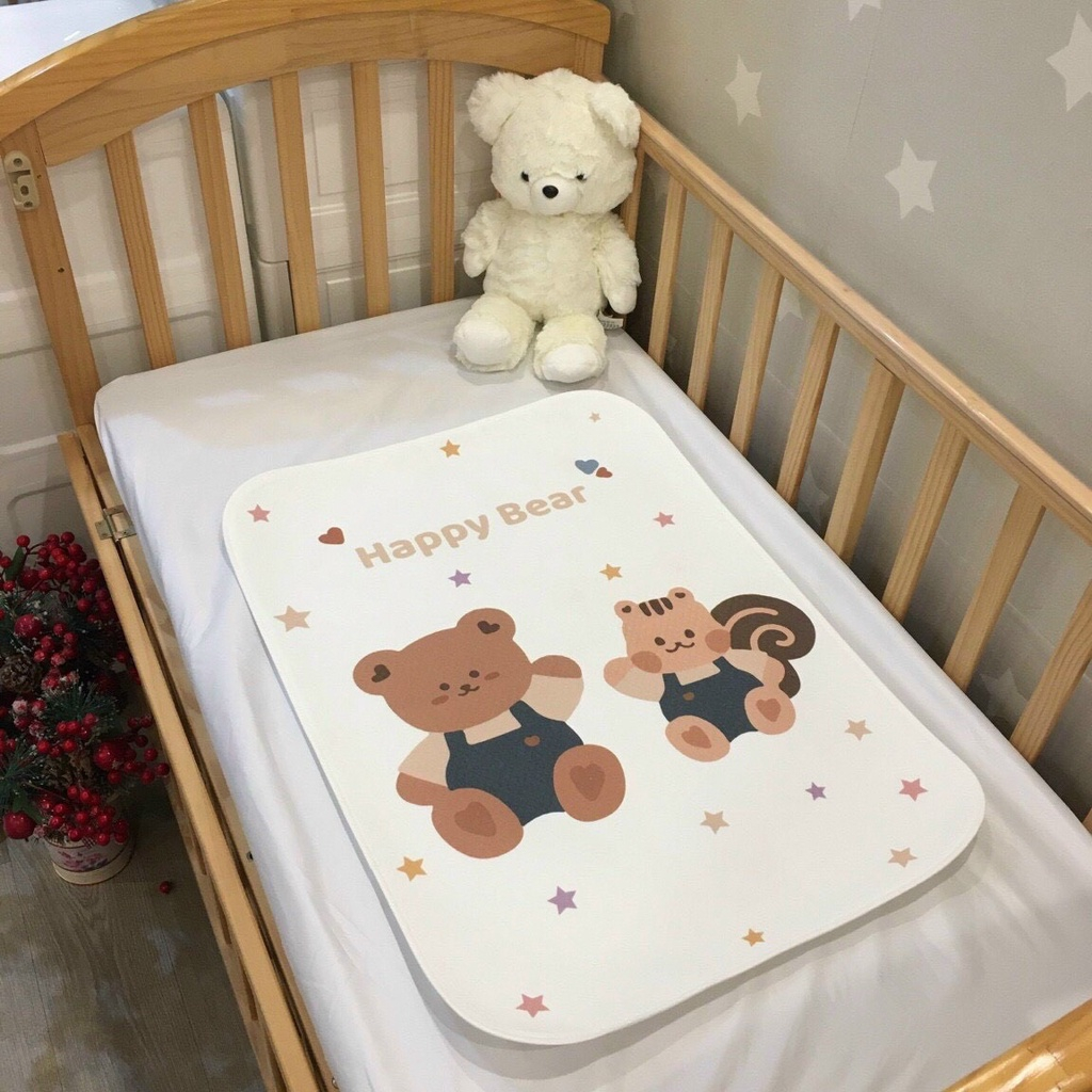 Tấm Lót Chống Thấm 4D Cho Bé Sơ Sinh - Tấm Lót Chống Thấm Phong Cách Hàn Cho Bé