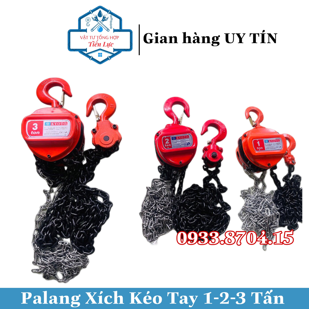Palang xích kéo tay Kyoto, pa lăng xích kéo tay 1 tấn, 2 tấn