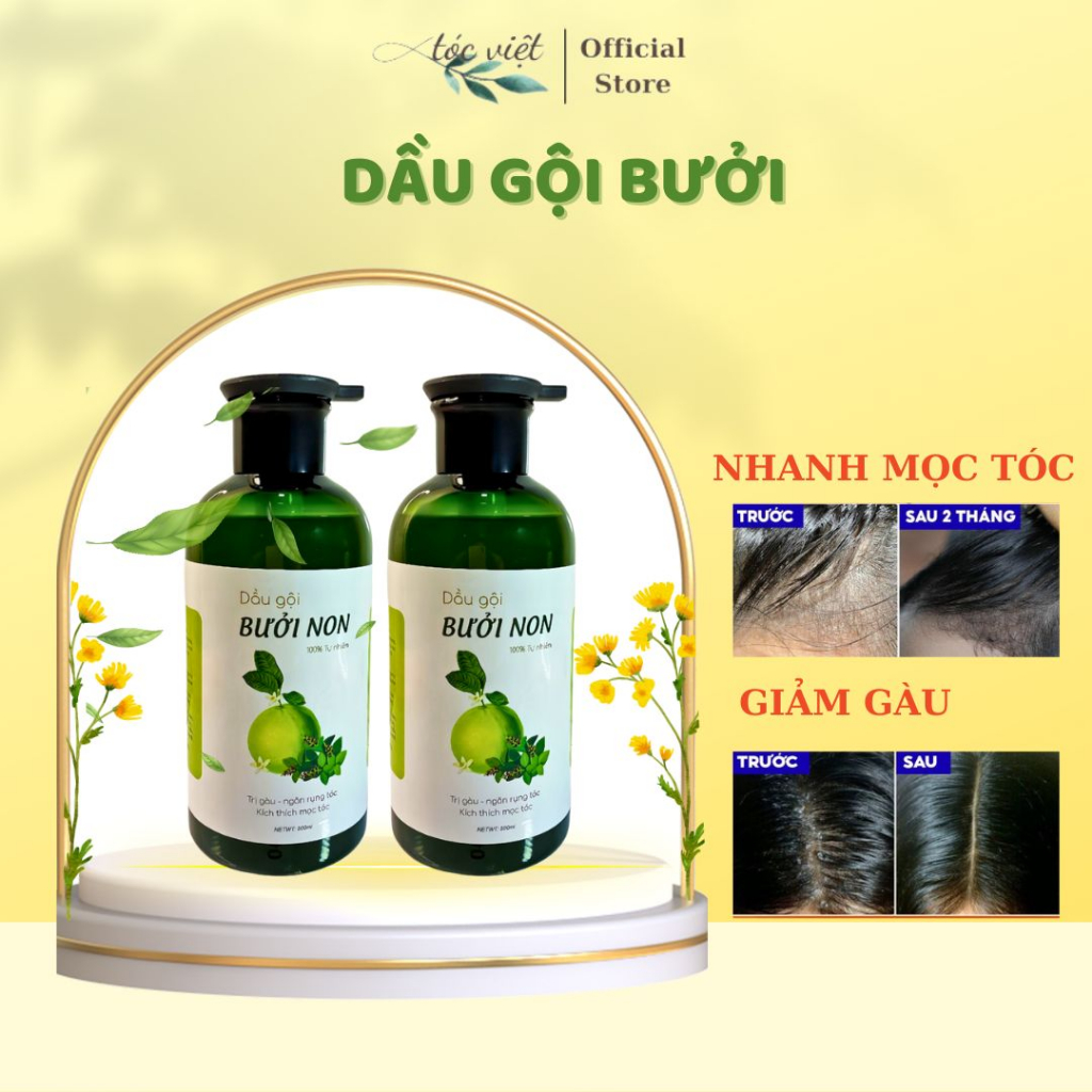 Dầu gội bưởi thảo dược kích mọc tóc giảm rụng tóc - dầu gội thiên nhiên chứa tinh dầu bưởi chống rụng tóc 500ml