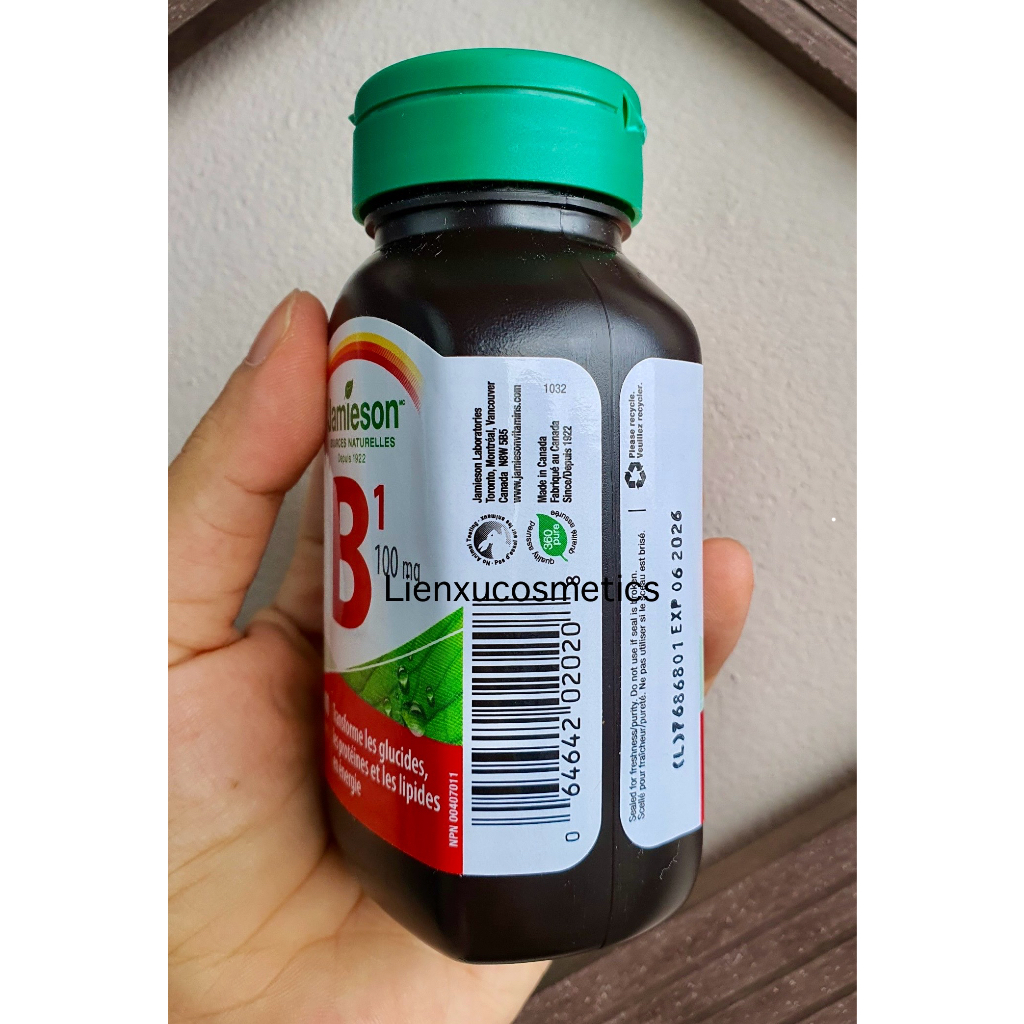 Bổ sung Jamieson Vitamin B1 , hộp 100 viên