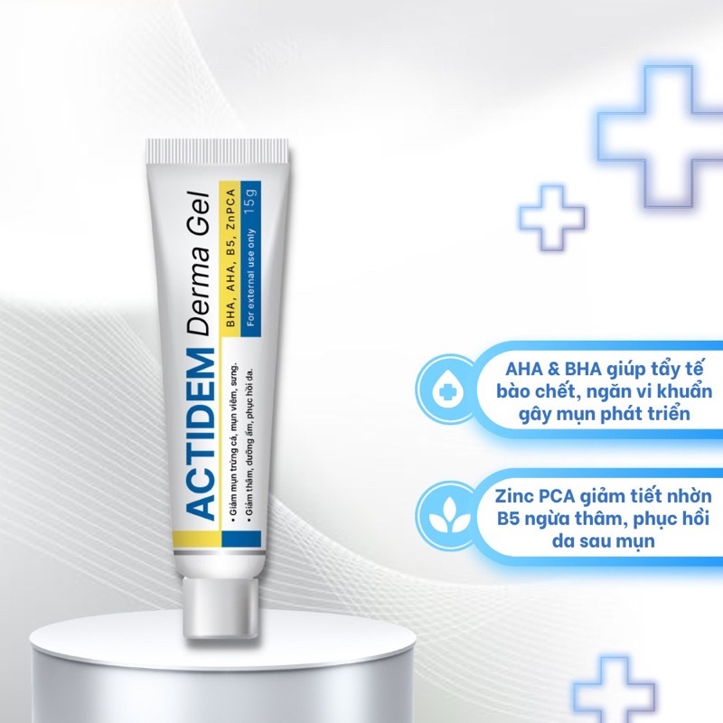 Actiderm derma gel 18g giảm mụn mờ thâm
