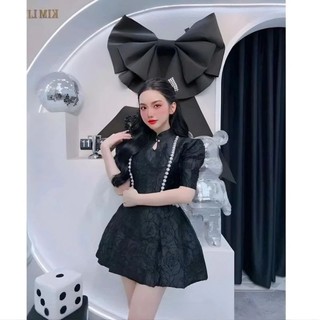 ĐẦM GẤM XÒE VIỀN NGỌC CỔ TÀU NEW