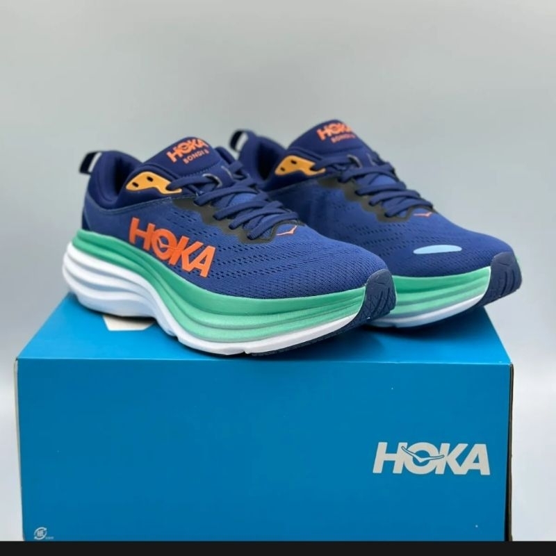 Giày Running Chạy Bộ Nam Hoka Bondi 8  Tặng Kèm Tất Xịn