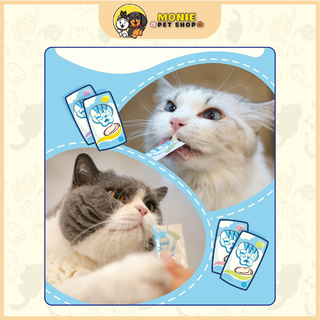 Súp thưởng dạng sữa cho mèo Hell's kitchen, hỗ trợ tăng cân, tăng nọng cho mèo 14g/thanh, gói 4 thanh