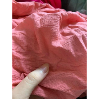 Vải thô nhăn cara hồng ruốc