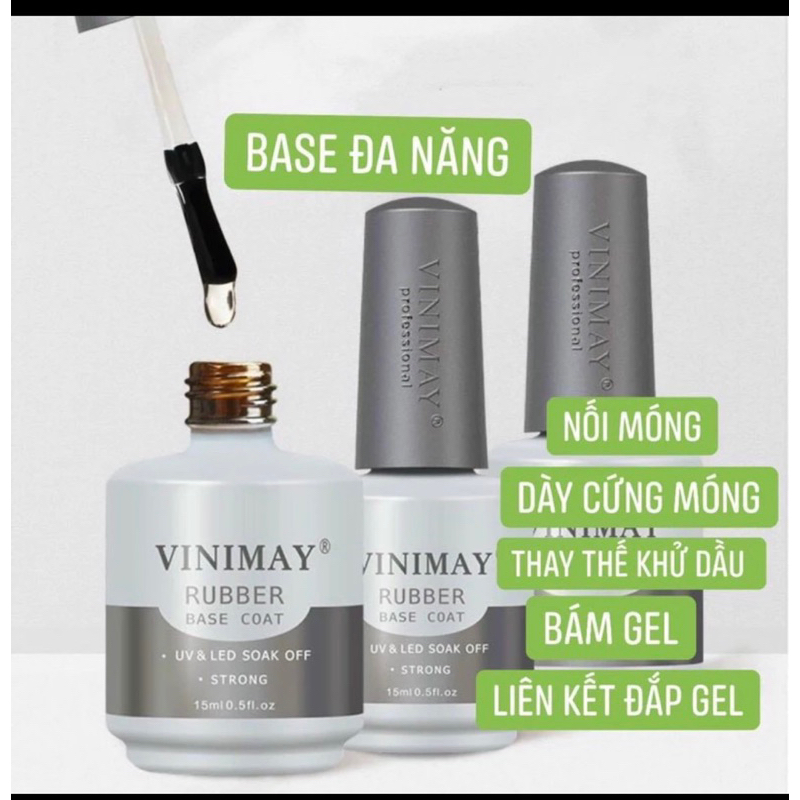 Base Top Vinimay, Cứng móng,Kiềm dầu,Top giọt sương,Top lì,Top loang,Top Cường Lực,Top Kim Cương,Phá Gel Vinimay Nail HN