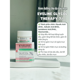 Kem dưỡng giảm mụn giảm thâm kiềm dầu Eveline Glycol Therapy 7%