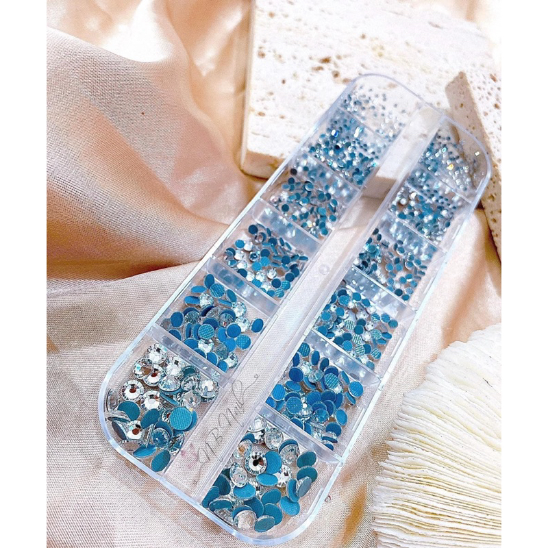 Khay Đá chân keo lưới Mix size đính móng trang trí Nail HN