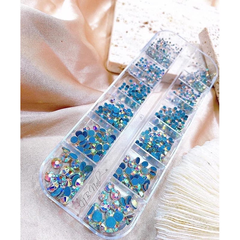 Khay Đá chân keo lưới Mix size đính móng trang trí Nail HN