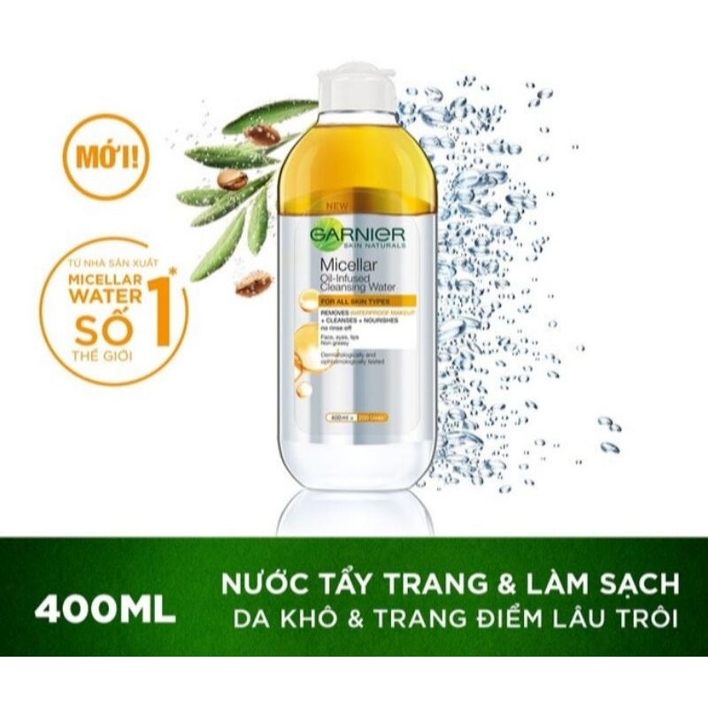 Nước Tẩy Trang Garnier Làm Sạch Sâu Lớp Trang Điểm 400ml