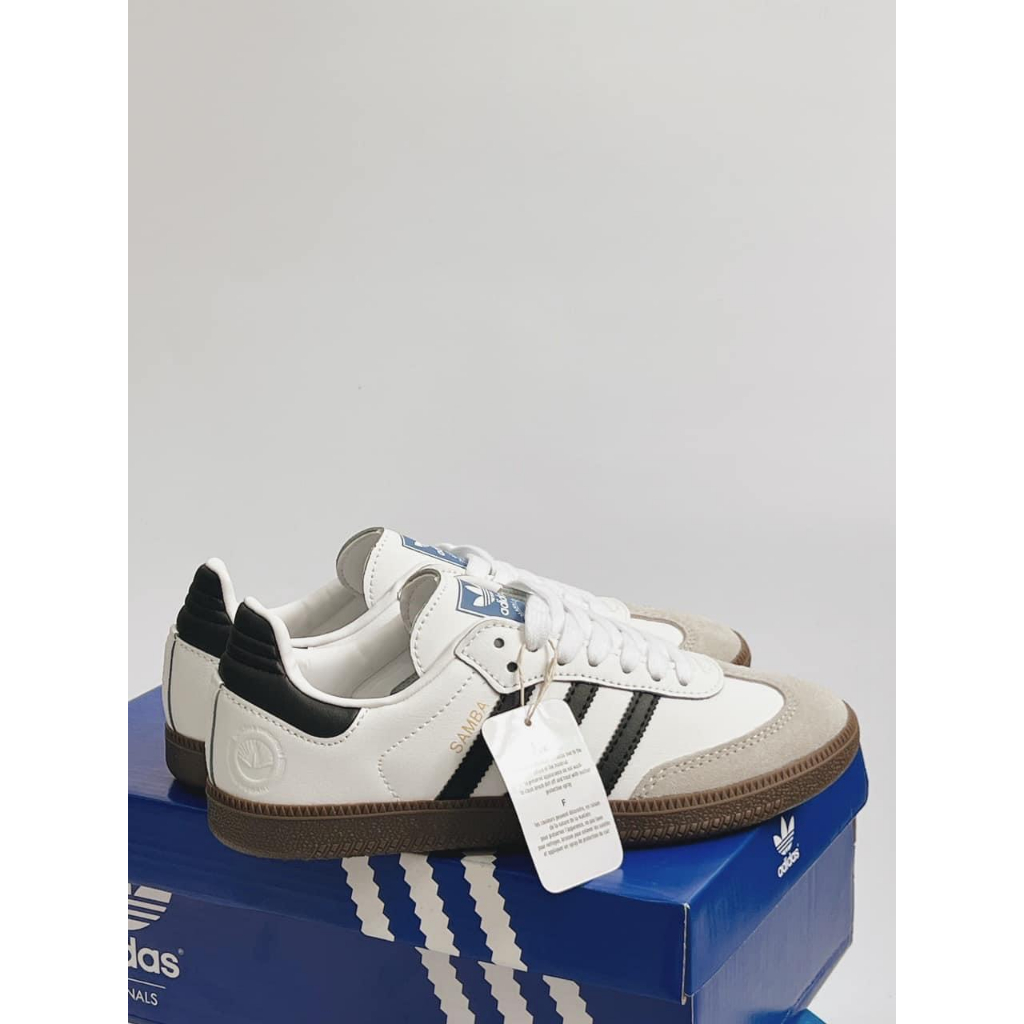 Giày Adidas Samba OG White Nam Nữ, Giày Sneaker Samba Classic Màu Trắng Sọc Đen Bản Da Xịn - Hàng S.Cấp Full Box | BigBuy360 - bigbuy360.vn