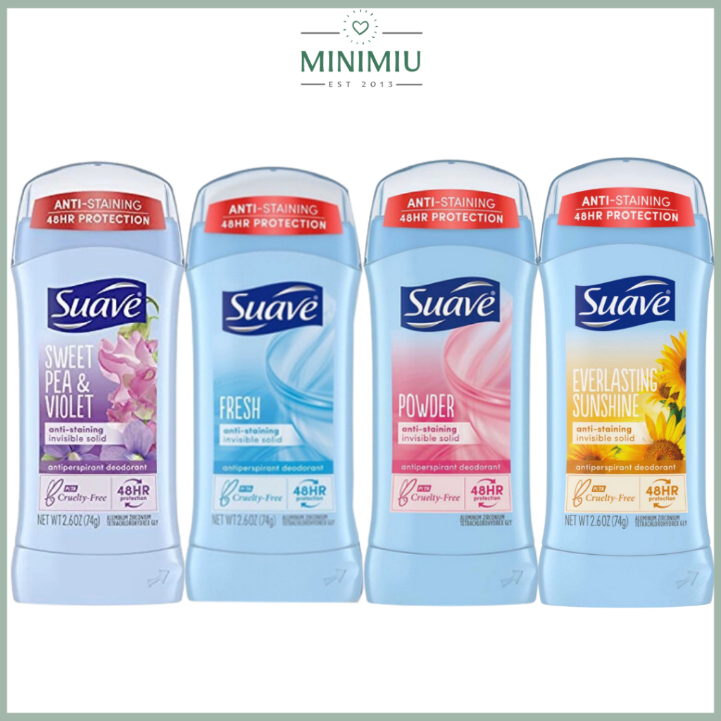 Lăn sáp khử mùi nữ Suave 74g Powder| Violet | Everlasting Sunshine|Tropical Paradise /Lăn khử mùi hôi nách nữ Suave