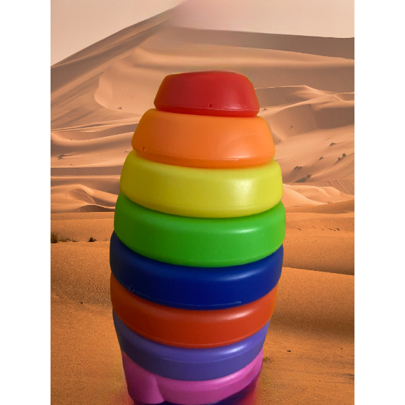 Tháp vịt phi hành gia 11 chi tiết đa sắc