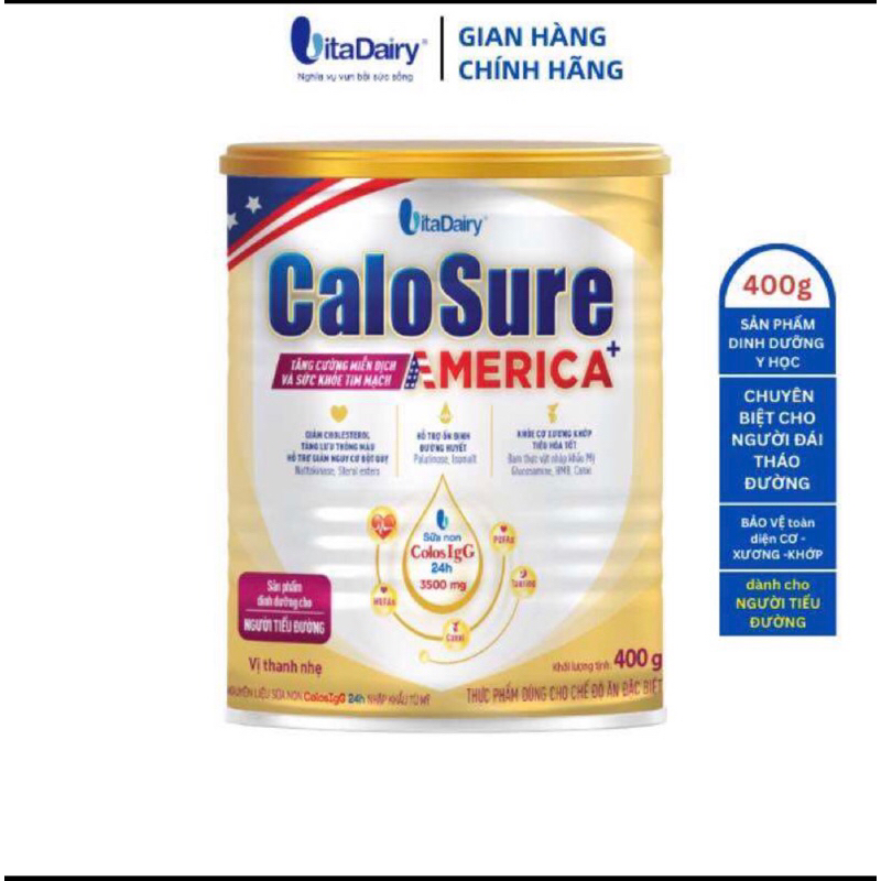 Sữa bột Calosure America+ (Tiểu đường) bảo vệ cơ xương khớp, tim mạch, -Tích điểm đổi thưởng -