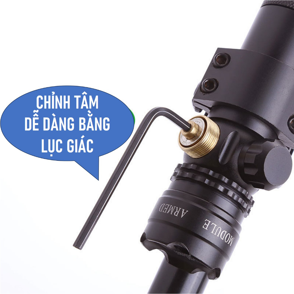 Đèn LAZE Kim Loại Tia Đỏ Pin Sạc Chân 11mm 20mm Kẹp Ống Đa Năng - Đồ Chơi Zịn Zin