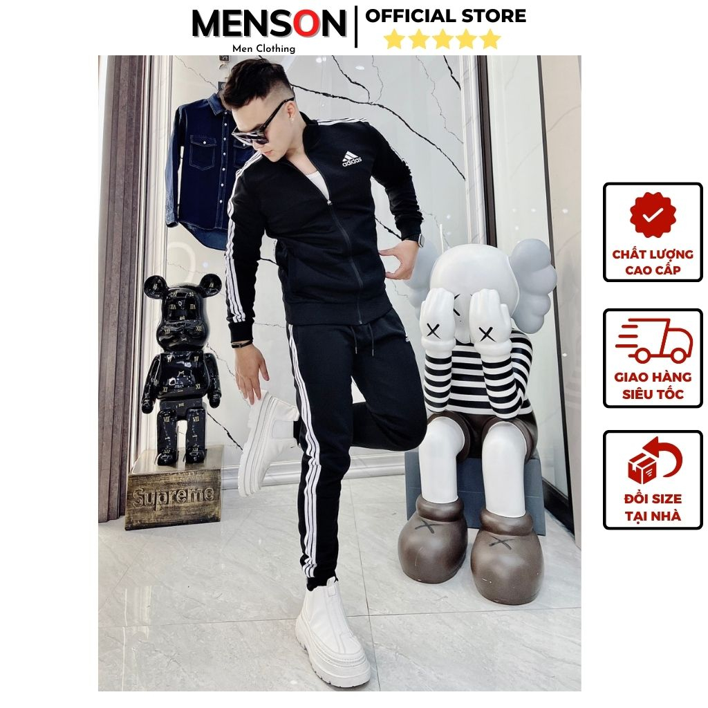 Đồ bộ nam Adidas dài tay dày dặn siêu ấm form đẹp Menson MD22 Set bộ thu đông nam thể thao đẹp 2023 Hàng Cao Cấp