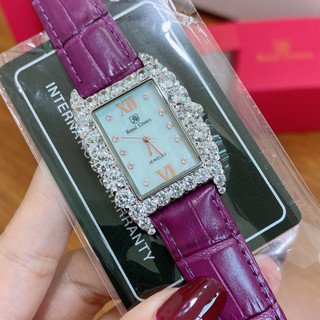 Đồng Hồ Royal Crown 6111 Nữ Dây Da Tím Xách Tay Chính Hãng